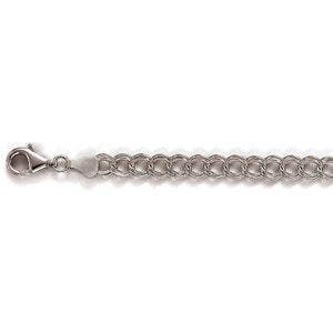 Sterling Silver Charm Bracelet 6.5 MM Thick