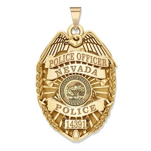 Personalized Nevada Police Badge with Your Rank, Number & Department