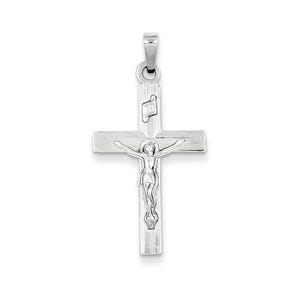 14k White Gold INRI Crucifix Charm
