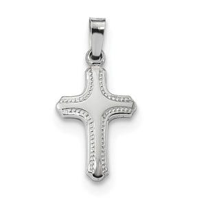 14k White Gold Polished Fancy Cross Pendant