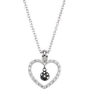 Black and White Diamond Heart