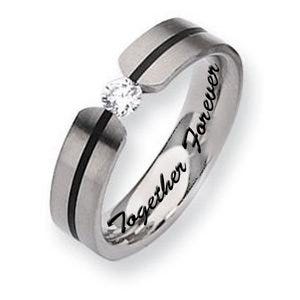 Men's Titanium 6mm 0.33ct. Diamond Satin Promise Ring