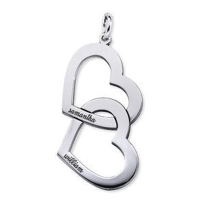 Interlocking Double Heart Name Necklace