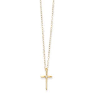 14k Madi K .01ct Diamond Cross Necklace