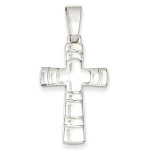Sterling Silver Polished Cross Pendant