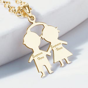 Engravable Boy & Girl Pendant or Charm