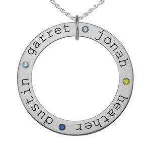 Personalized Four Birthstones Disc