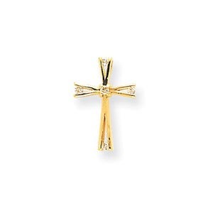 14k AA Diamond Cross Pendant