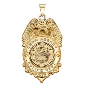 Personalized Patrolman Montana Police Badge with Your Rank, Number & Department
