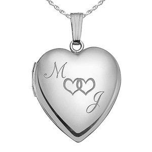 Sterling Silver "Together Forever" Heart Photo Locket
