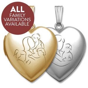 Build Your Own Gold 2-Picture Mom Heart Locket
