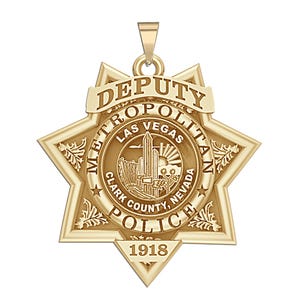 Personalized Las Vegas Nevada Metro Police Badge with your Rank and Number