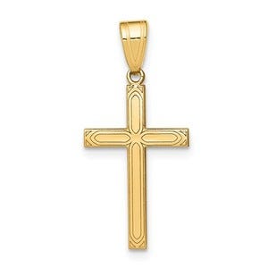 14k Solid Cross Pendant