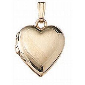Solid 14k Yellow Gold Small Heart Photo Locket