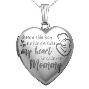 Sterling Silver "He Calls Me Mommy" Heart Photo Locket
