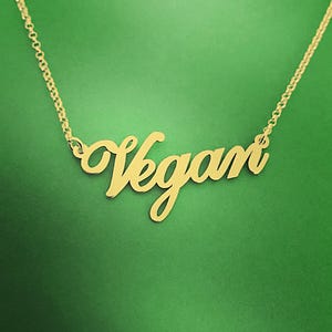 Vegan Necklace with 18 Inch Chain