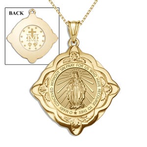 Miraculous Medal Blessed Virgin Mary Cathedral Round Religious Medal  "EXCLUSIVE"