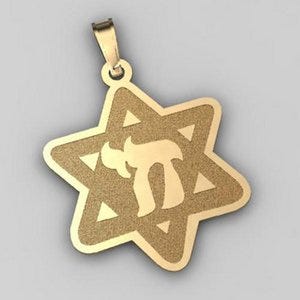"Star of David" w/ Chai Symbol Pendant