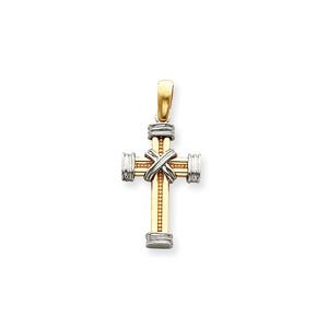 14k Two-tone Latin Cross Pendant