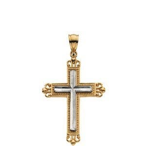 14K Two-Tone Gold CROSS PENDANT