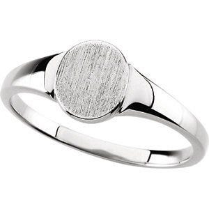 Sterling Silver Boy's Round Signet Ring
