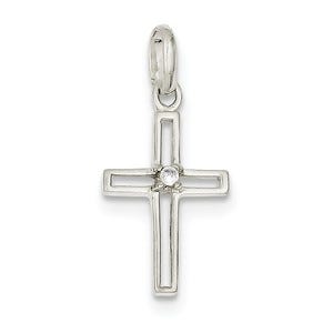 Sterling Silver CZ Cross Pendant