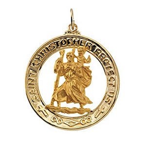 Saint Christopher Round Cut-Out Religious Medal