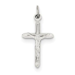 Sterling Silver Rhodium-plated Passion Crucifix Charm