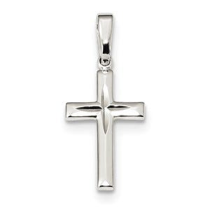 Sterling Silver Polished D/C Cross Pendant