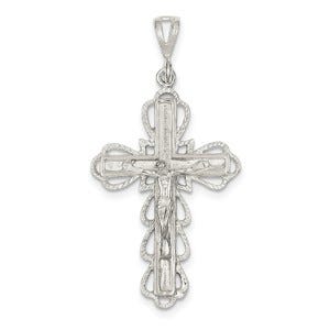 Sterling Silver Diamond-Cut Crucifix Pendant