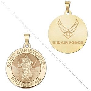 Saint Christopher Doubledside AIR FORCE Religious Medal "EXCLUSIVE"