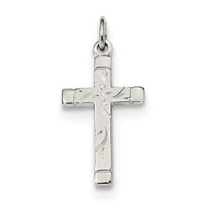 Sterling Silver Polished Satin 7 D/C Cross Pendant