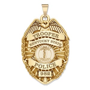 Personalized Kentucky Trooper Badge with Your Rank and Number