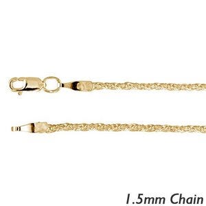 14K Yellow Gold 1.5mm Wheat Chain