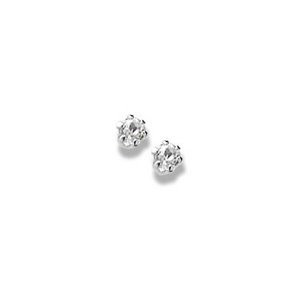 14K  White Gold Child's Genuine White Topaz Birthstone Stud Earrings