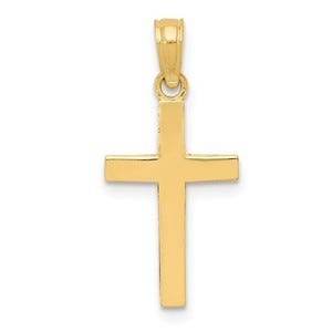 14k Beveled Cross Charm