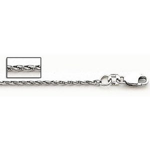 14K White Gold 1.6mm Parrisan Wheat Chain