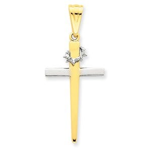 14k Two-tone Cross Pendant