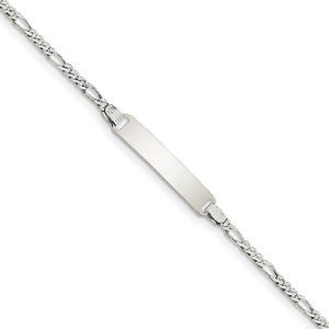 Sterling Silver Figaro Chain Children's ID Bracelet