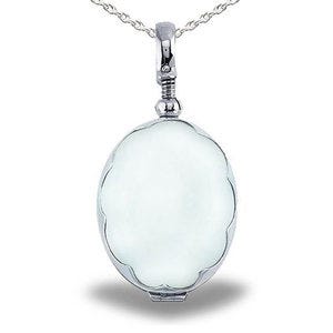 Sterling Silver Glass Oval Photo Locket