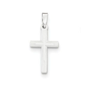 14K White Gold Polished Latin Cross Pendant