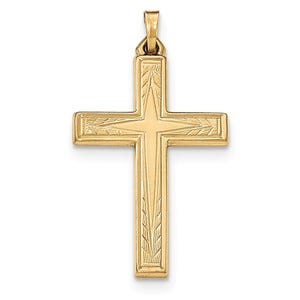 14k Brushed and Polished Latin Cross Pendant