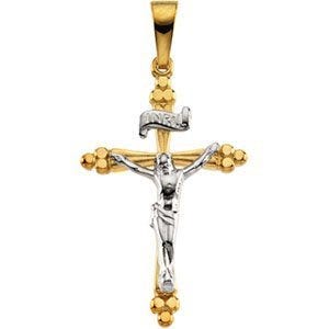 TWO TONE CRUCIFIX PENDANT
