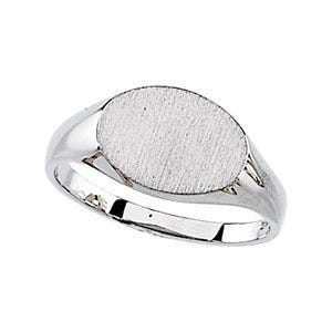 Sterling Silver Boy's Oval Signet Ring