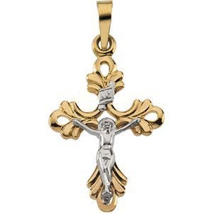 TWO TONE CRUCIFIX PENDANT
