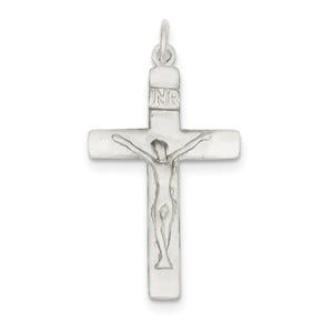 Sterling Silver Satin INRI Crucifix Pendant