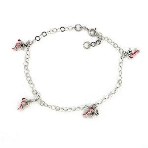 Sterling Silver Adjustable Anklet / Ankle Bracelet Dolphins