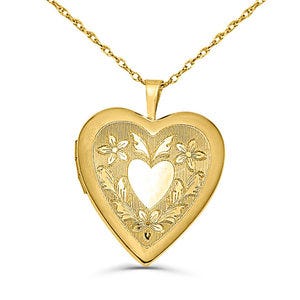 14k Gold Filled Love Heart Photo Locket - 3/4 inch x 3/4 inch