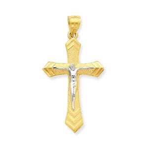 10k & Rhodium Passion Crucifix Pendant