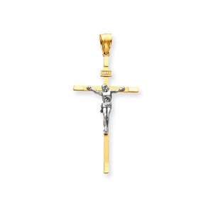 14k Two-tone Crucifix Pendant